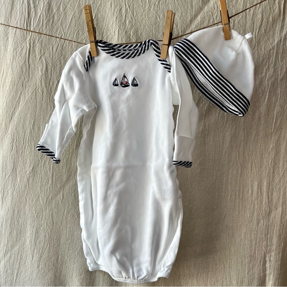 Little Me Sailboat Sleeper Gown